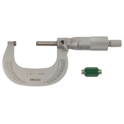 Outside Micrometer with Cr Finish Frame 1-2", Ratchet, 0,0001" 101-114 Mitutoyo