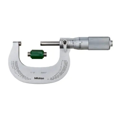 Outside Micrometer with Cr Finish Frame 1-2", Friction Thimble, 0,0001" 101-118 Mitutoyo