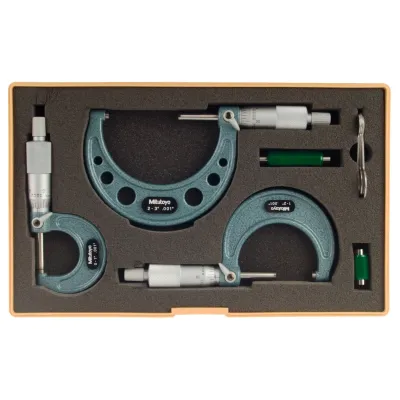 Outside Micrometer Economy Design Set 0-3", (3 pcs.), 0,001" 103-929 Mitutoyo