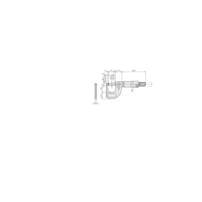 Tube Micrometer, Spherical Anvil 0-15mm, Carbide-tipped 115-101 Mitutoyo