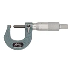 Tube Micrometer, Spherical Anvil/Spindle 0-1"