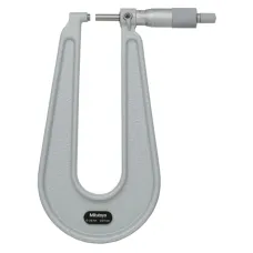 Sheet Metal Micrometer 0-25mm, Flat Anvil/Spindle, 150mm Throat
