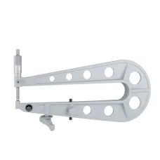 Sheet Metal Micrometer 0-1", Flat Anvil/Spindle, 12" Throat