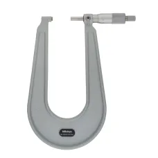 Sheet Metal Micrometer 25-50mm, Flat Anvil/Spindle, 150mm Throat