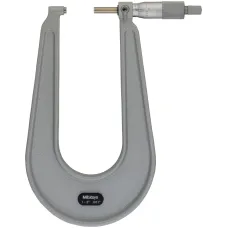 Sheet Metal Micrometer 1-2", Flat Anvil/Spindle, 6" Throat