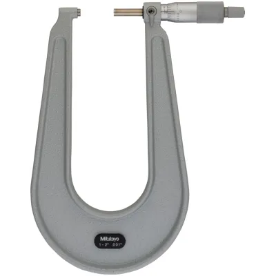 Sheet Metal Micrometer 1-2", Flat Anvil/Spindle, 6" Throat 118-112 Mitutoyo