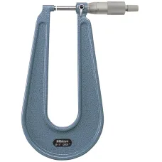 Sheet Metal Micrometer 0-1", Flat Anvil/Spindle, 6" Throat