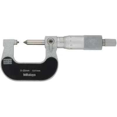 Screw Thread Micrometer 0-25mm, 0,4-0,5mm/64-48TPI 125-101 Mitutoyo