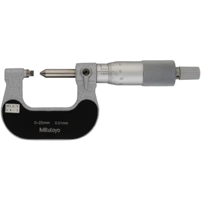 Screw Thread Micrometer 0-25mm, 3,5-5mm/8-5TPI 125-105 Mitutoyo