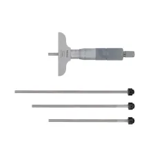 Depth Micrometer, Interchangeable Rods 0-100mm, 63mm Base