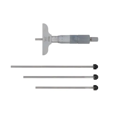 Depth Micrometer, Interchangeable Rods 0-100mm, 63mm Base 129-111 Mitutoyo
