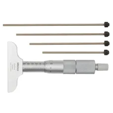 Depth Micrometer, Interchangeable Rods 0-4", 2,5" Base