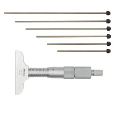 Depth Micrometer, Interchangeable Rods 0-150mm, 63mm Base