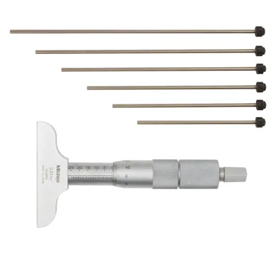 Depth Micrometer, Interchangeable Rods 0-150mm, 63mm Base 129-112 Mitutoyo