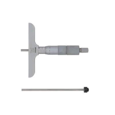Depth Micrometer, Interchangeable Rods 0-50mm, 101mm Base 129-113 Mitutoyo