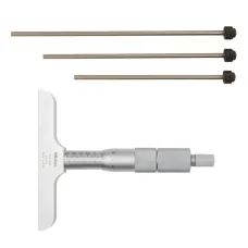 Depth Micrometer, Interchangeable Rods 0-75mm, 101mm Base