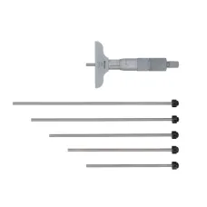 Depth Micrometer, Interchangeable Rods 0-6", 2,5" Base