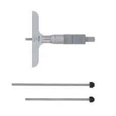 Depth Micrometer, Interchangeable Rods 0-3", 4" Base