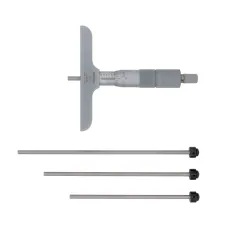 Depth Micrometer, Interchangeable Rods 0-4", 4" Base