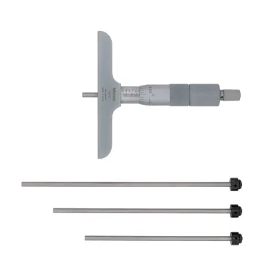 Depth Micrometer, Interchangeable Rods 0-4", 4" Base 129-131 Mitutoyo
