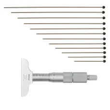 Depth Micrometer, Interchangeable Rods 0-300mm, 63mm Base