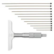 Depth Micrometer, Interchangeable Rods 0-300mm, 101mm Base