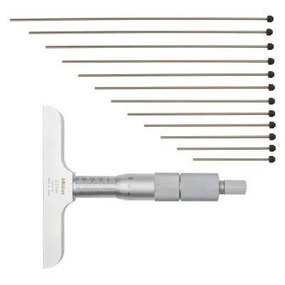 Depth Micrometer, Interchangeable Rods 0-300mm, 101mm Base 129-153 Mitutoyo