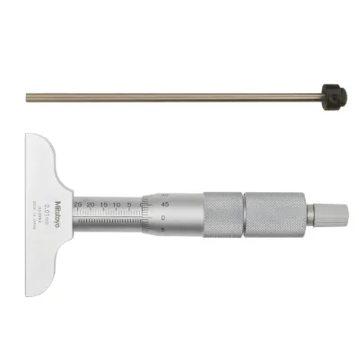 Depth Micrometer, Interchangeable Rods 0-25mm, 63mm Base 129-154 Mitutoyo
