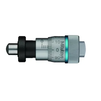 Micrometer Head, Spindle Feed 0,1mm/rev. 0-6,5mm, 0,002mm, Spherical, with Clamp Nut 148-343-10 Mitutoyo