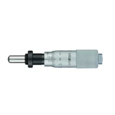 Micrometer Head, Carbide Tipped Spindle Standard Type, 0-15mm, 0,01mm, Spherical, with Clamp Nut