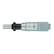 Micrometer Head, Carbide Tipped Spindle Standard Type, 0-15mm, 0,01mm, Flat, with Clamp Nut, Rev. Reading
