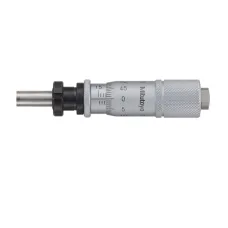 Micrometer Head, Carbide Tipped Spindle Standard Type, 0-15mm, 0,01mm, Flat, with Clamp Nut/Spindle Lock, Rev. Reading
