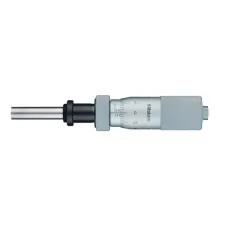 Micrometer Head, Medium-sized Type with D=8mm Spindle, 0-25mm, 0,01mm, Flat, with Clamp Nut/Spindle Lock, w/o Ratched