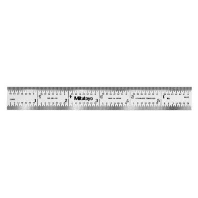 Steel Rule, Wide Rigid Rule 6", Inch 182-101 Mitutoyo