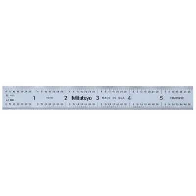 Steel Rule, Wide Rigid Rule 6", Inch 182-103 Mitutoyo