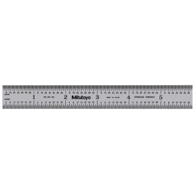 Steel Rule, Wide Rigid Rule 150mm/6", Metric/Inch 182-105 Mitutoyo