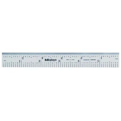 Steel Rule, Wide Rigid Rule 150mm/6", Metric/Inch 182-108 Mitutoyo