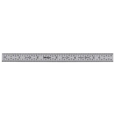 Steel Rule, Fully-Flexible Rule 6", Inch 182-201 Mitutoyo