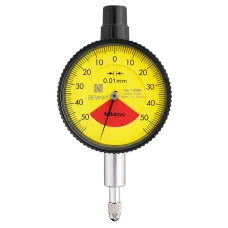 Dial Gauge, Flat Back, ISO Type One Revolution, Shock- & Dustproof, 1mm, 0,01mm