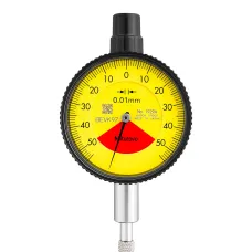 Dial Gauge, Flat Back, ISO Type One Revolution, Shockproof, 1mm, 0,01mm