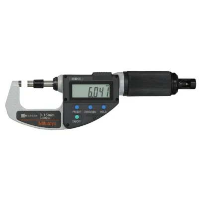 Absolute Digital Mic., Adjust. Force QuickMike, 0-15mm, 0,5-2,5N 227-201-20 Mitutoyo