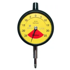 Dial Gauge, Flat Back, ISO Type One Revolution, Shock- & Dustproof, 0,5mm, 0,01mm