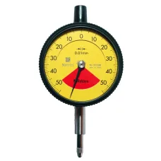 Dial Gauge, Flat Back, ISO Type One Revolution, Shock- & Dustproof, 1mm, 0,01mm