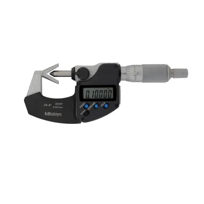 Digital 3 Flute V-Anvil Micrometer 0,05-0,6", with Groove 314-351-30 Mitutoyo