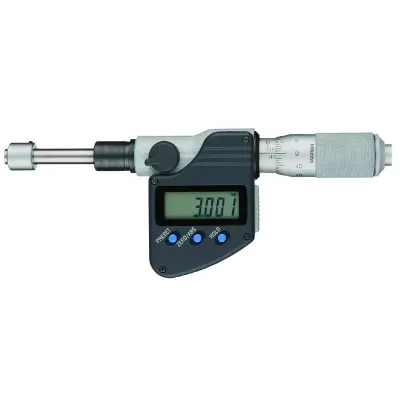 Цифровая микрометрическая головка, невращающаяся, IP65, 0–25 мм, плоский шпиндель, гладкий стержень 12/18 мм 350-261-30 Mitutoyo