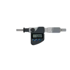 Цифровая микрометрическая головка, IP65, 0–25 мм, плоский конец, зажимная гайка, стержень 12 мм