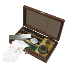 Gauge Block Set, Metric, Ins. Cert., ISO 3 Blocks, Grade 2, Steel, 2 Setting Rings D=4/25mm