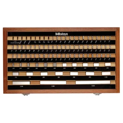 Gauge Block Set, Inch, Insp. Cert., BS 81 Blocks, Grade 0, Steel 516-902-11 Mitutoyo