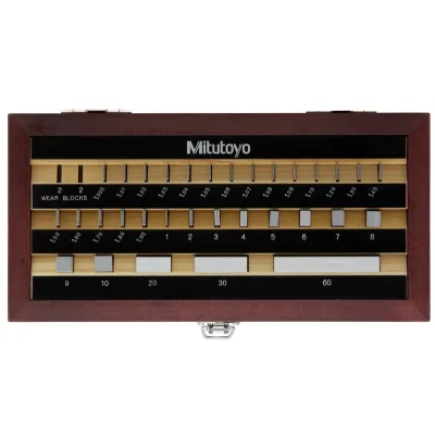 Gauge Block Set, Metric, Ins. Cert., ISO 32 Blocks, Grade 1, Steel 516-967-10 Mitutoyo