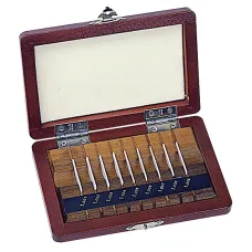 Gauge Block Set, Metric, Ins. Cert., ISO 9 Blocks, Grade 2, Ceramic